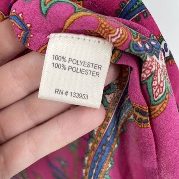 Let It Be Womens Paisley Print Henley Sleeveless Tank Top Multi-Color Size Large - Picture 5 of 11